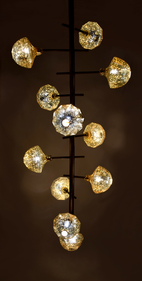 Inka Berry Chandelier in gold Antique and Brass Antique by Sahil & Sarthak